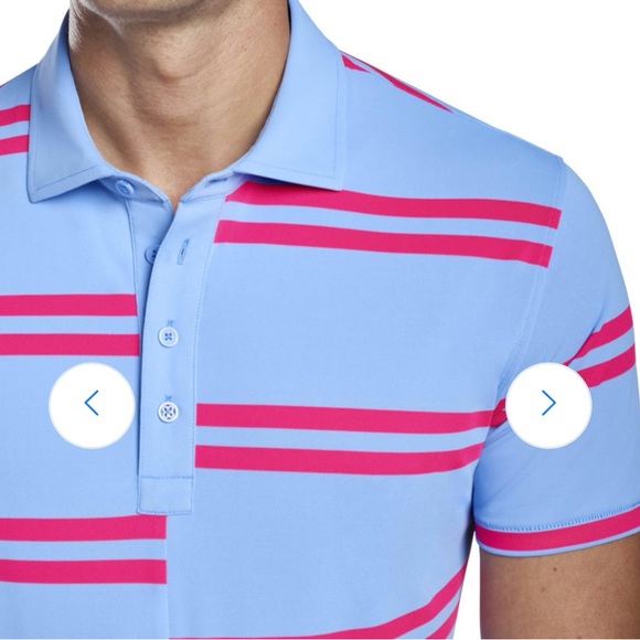 G/Fore Offset Striped Men’s Golf Polo Lt. Blue/Pink-Size XL NWT⛳️ - Picture 3 of 5